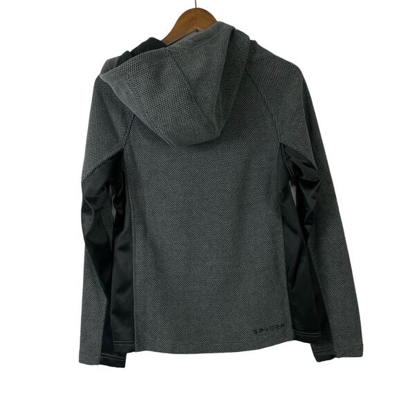Spyder Boundless | NWT Charcoal & Black Quarter Zip Pullover Hoodie Sweatshirt - Picture 4 of 12